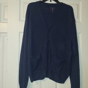 Saddlebred Cardigan Sweater Men's Size XL Navy Blue‎ Pockets
